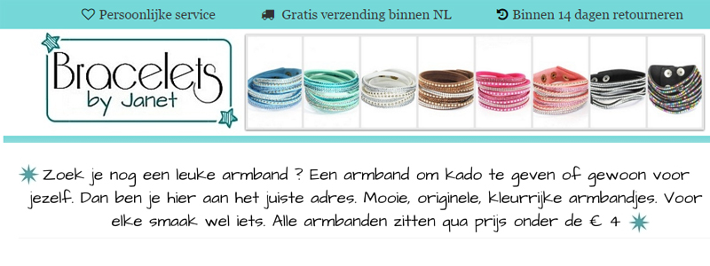 Wie is de persoon achter Bracelets by Janet ?